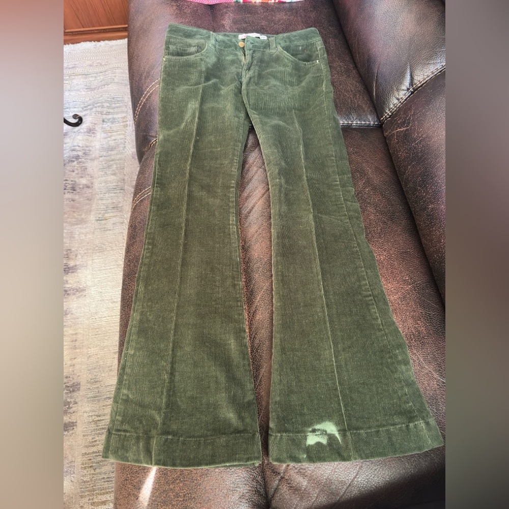Green Corduroy Women Jeans